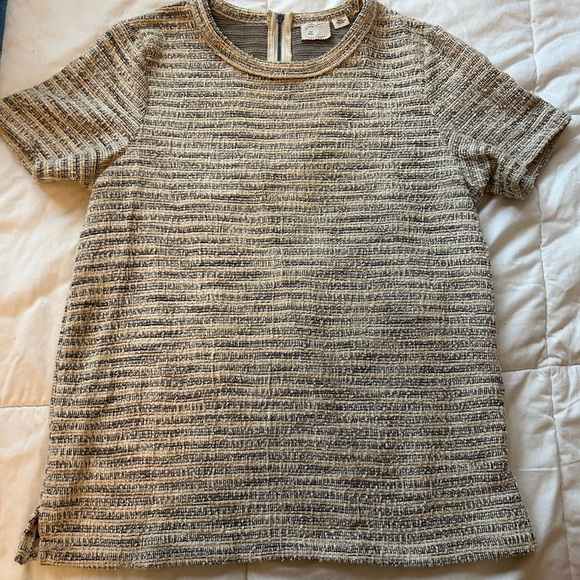 Anthro Boucle Top with Metallic Weave - Picture 1 of 4